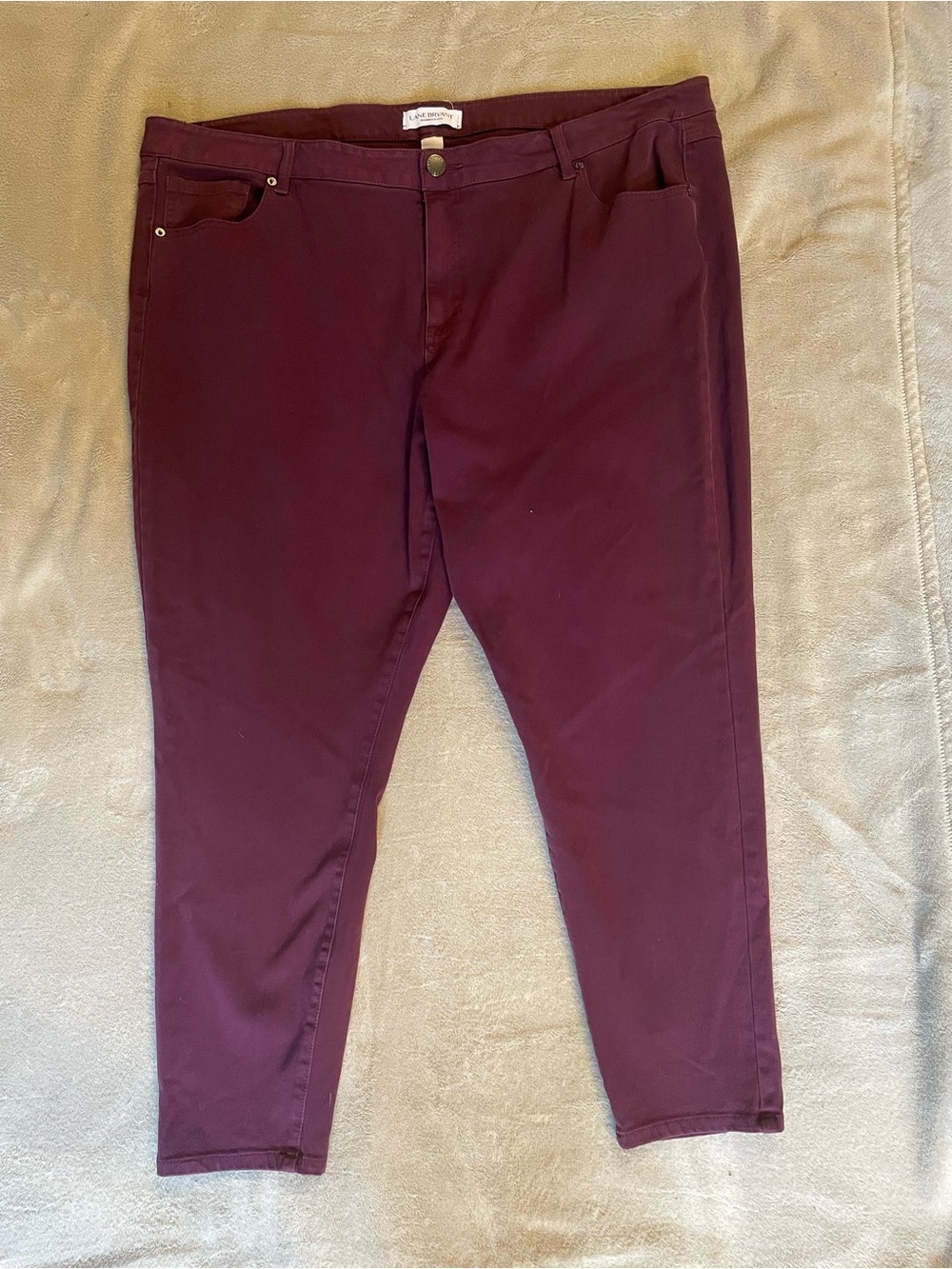 Lane Bryant Women’s Slim Stretch Pants - Burgundy Size 24
